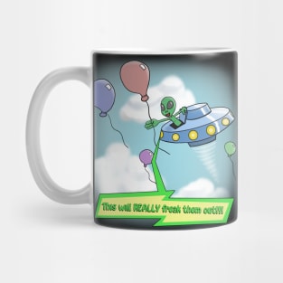 Alien Spy Balloons UFO - Funny Black Mug